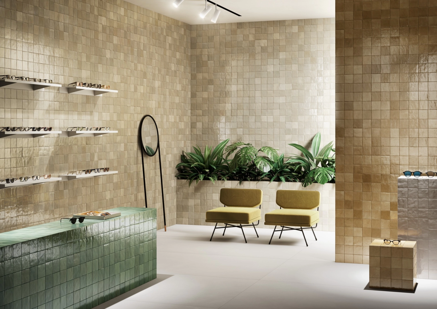 Marazzi Zellige gres o efekcie koloru na podłodze w nowoczesnym domu