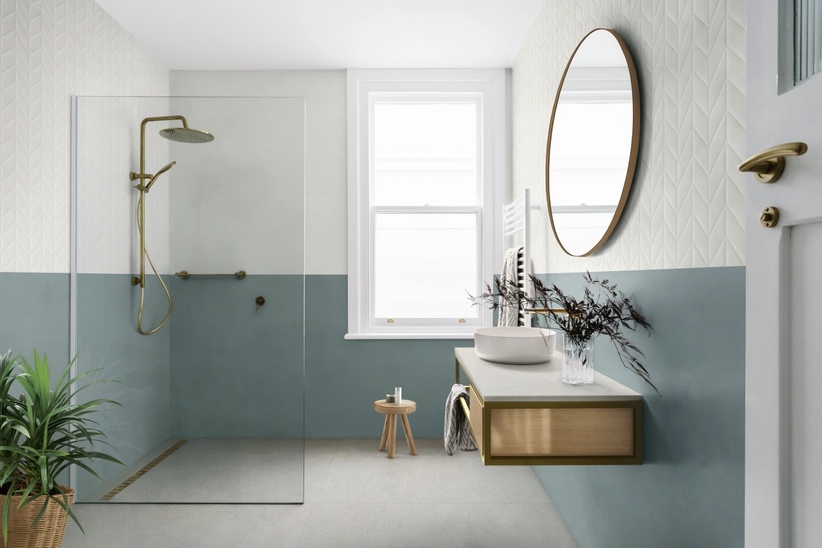 Marazzi Flora gres o efekcie koloru na podłodze w nowoczesnym domu