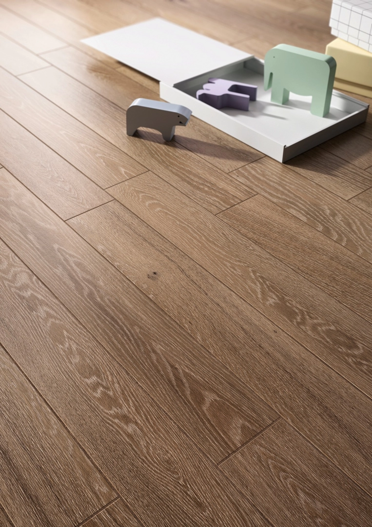 Gres porcelanowy Marazzi Treverkcharme drewno w luksusowym salonie
