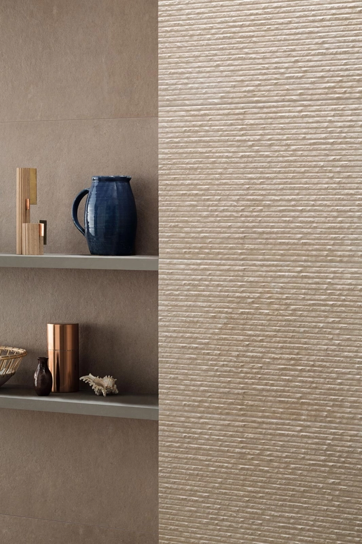 Marazzi Stone_art – gres imitujący kamień naturalny w nowoczesnym domu jednorodzinnym