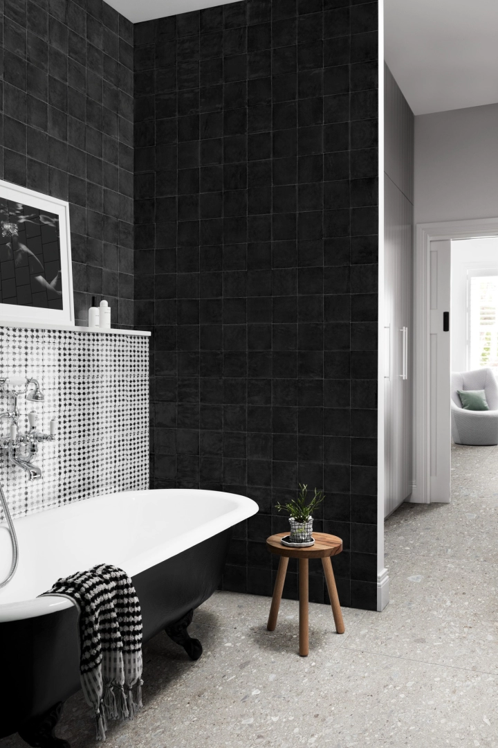 Gres porcelanowy Marazzi Memoria kolor w minimalistycznym wnętrzu