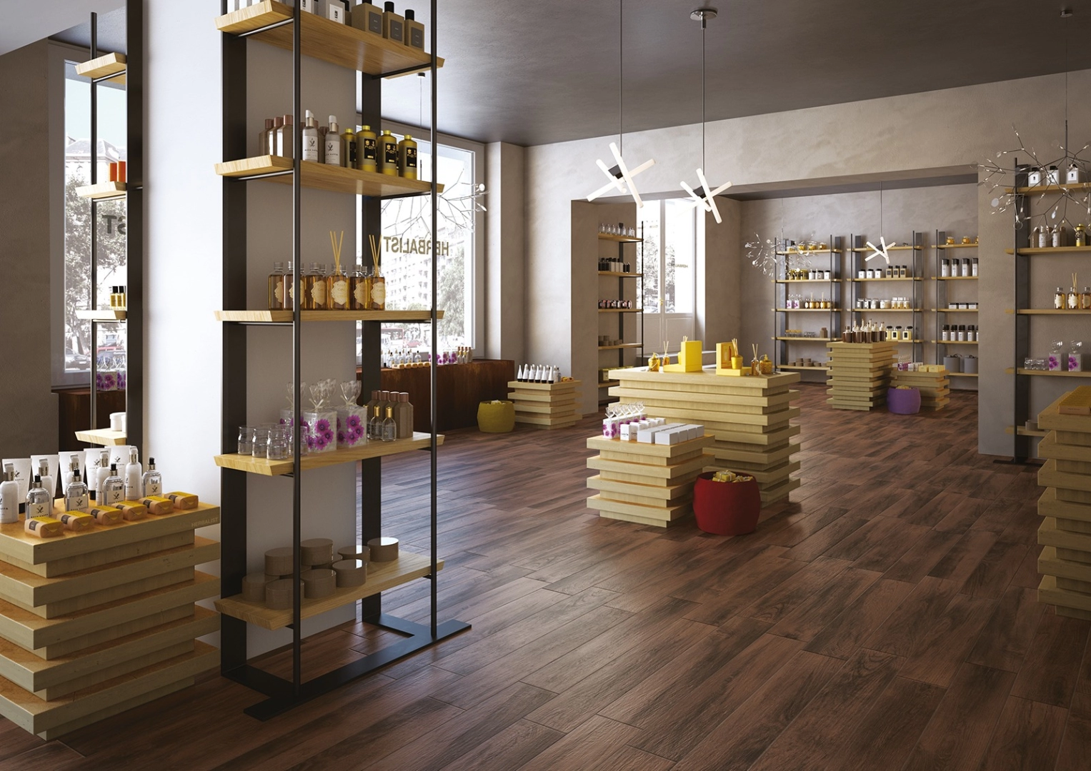 Marazzi Treverkmood – gres imitujący drewno w jasnym salonie w stylu skandynawskim