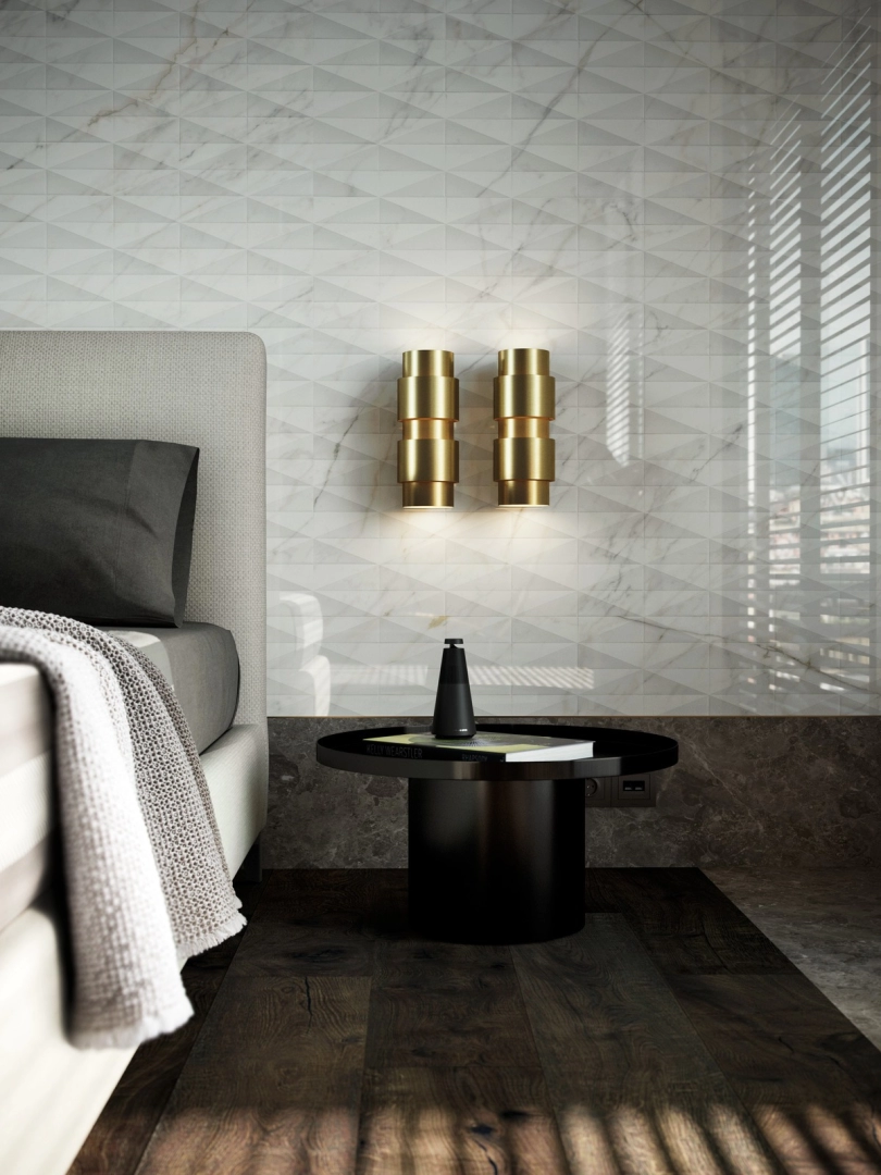 Płytki Marazzi Vero efekt drewno w nowoczesnym wnętrzu z dużymi formatami