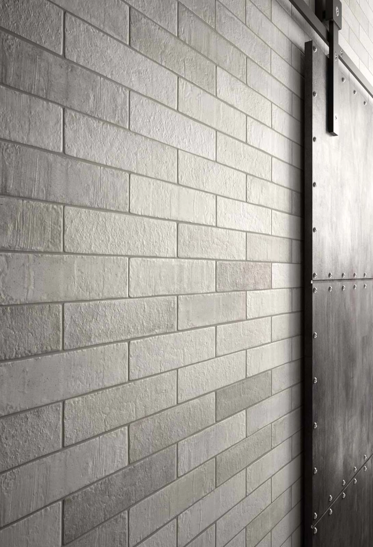 Płytki Marazzi Terramix efekt cegła w nowoczesnej aranżacji salonu
