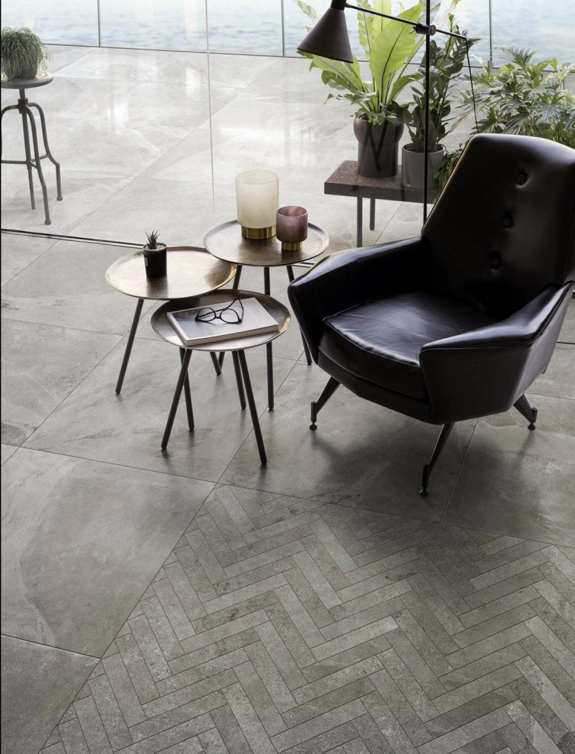 Marazzi Mystone Ardesia – gres imitujący kamień naturalny w luksusowej strefie dziennej