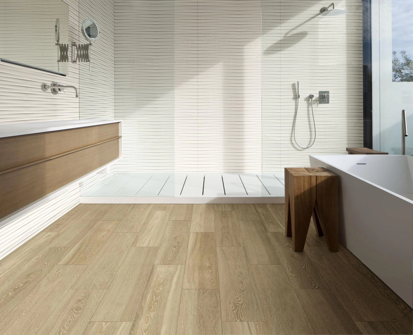 Marazzi Treverkview gres o efekcie drewna na podłodze w nowoczesnym domu