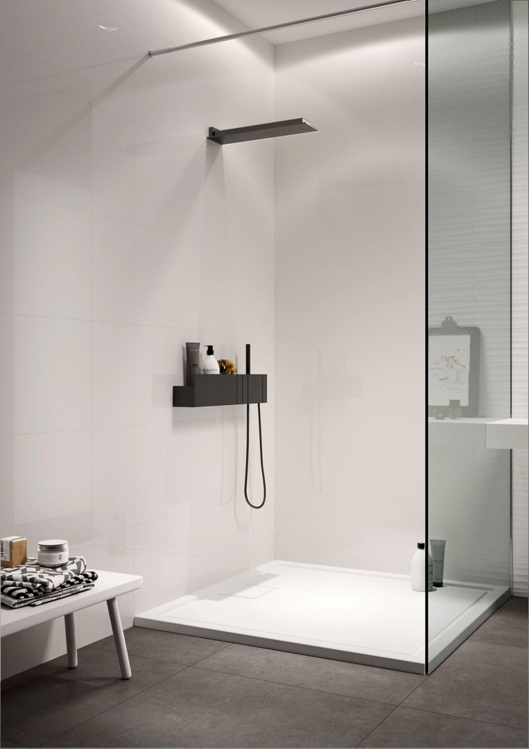 Gres porcelanowy Marazzi Essenziale kolor w luksusowym salonie