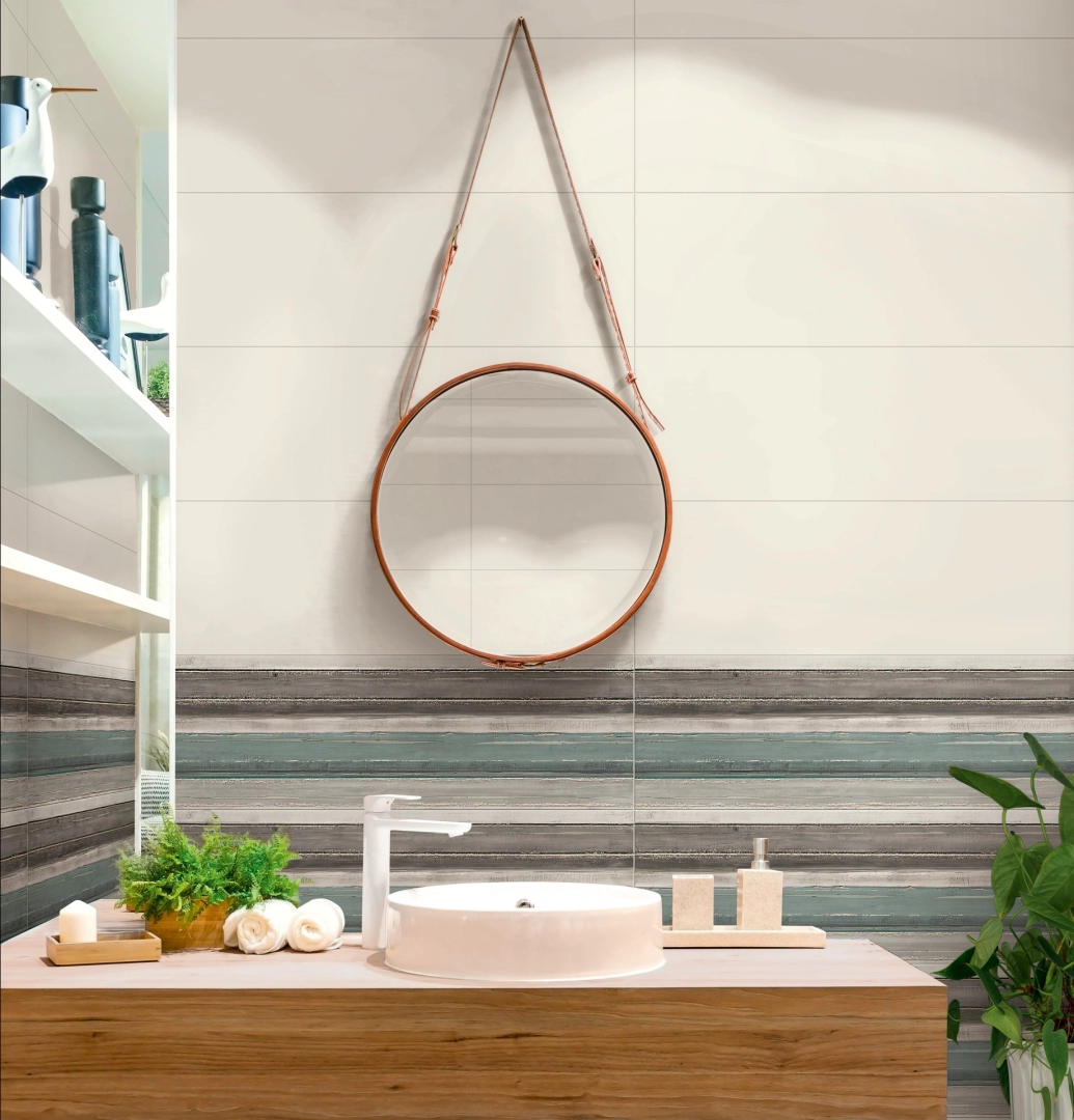 Gres porcelanowy Marazzi Colorplay kolor w minimalistycznym wnętrzu