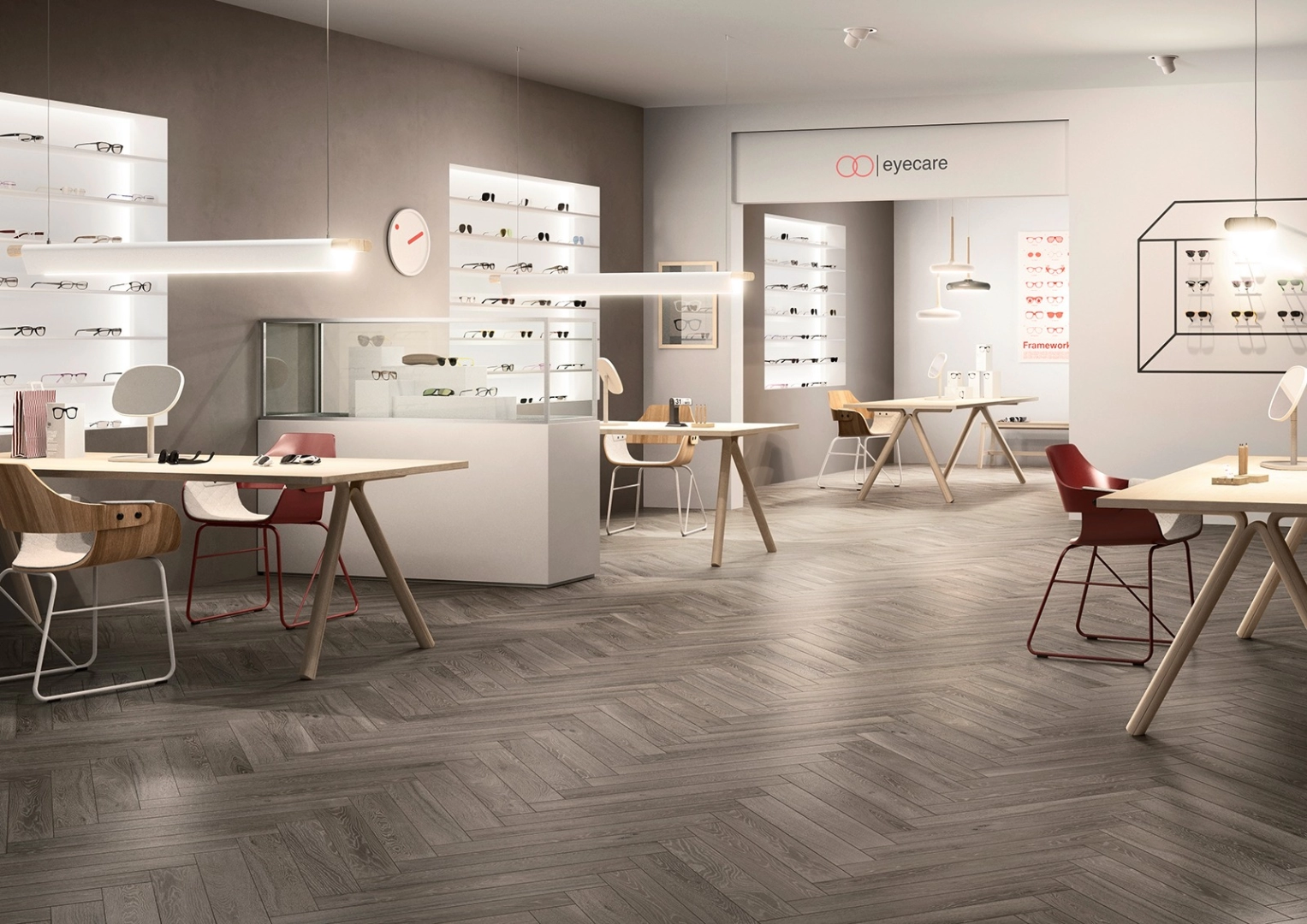 Gres porcelanowy Marazzi Treverkcharme drewno w minimalistycznym wnętrzu