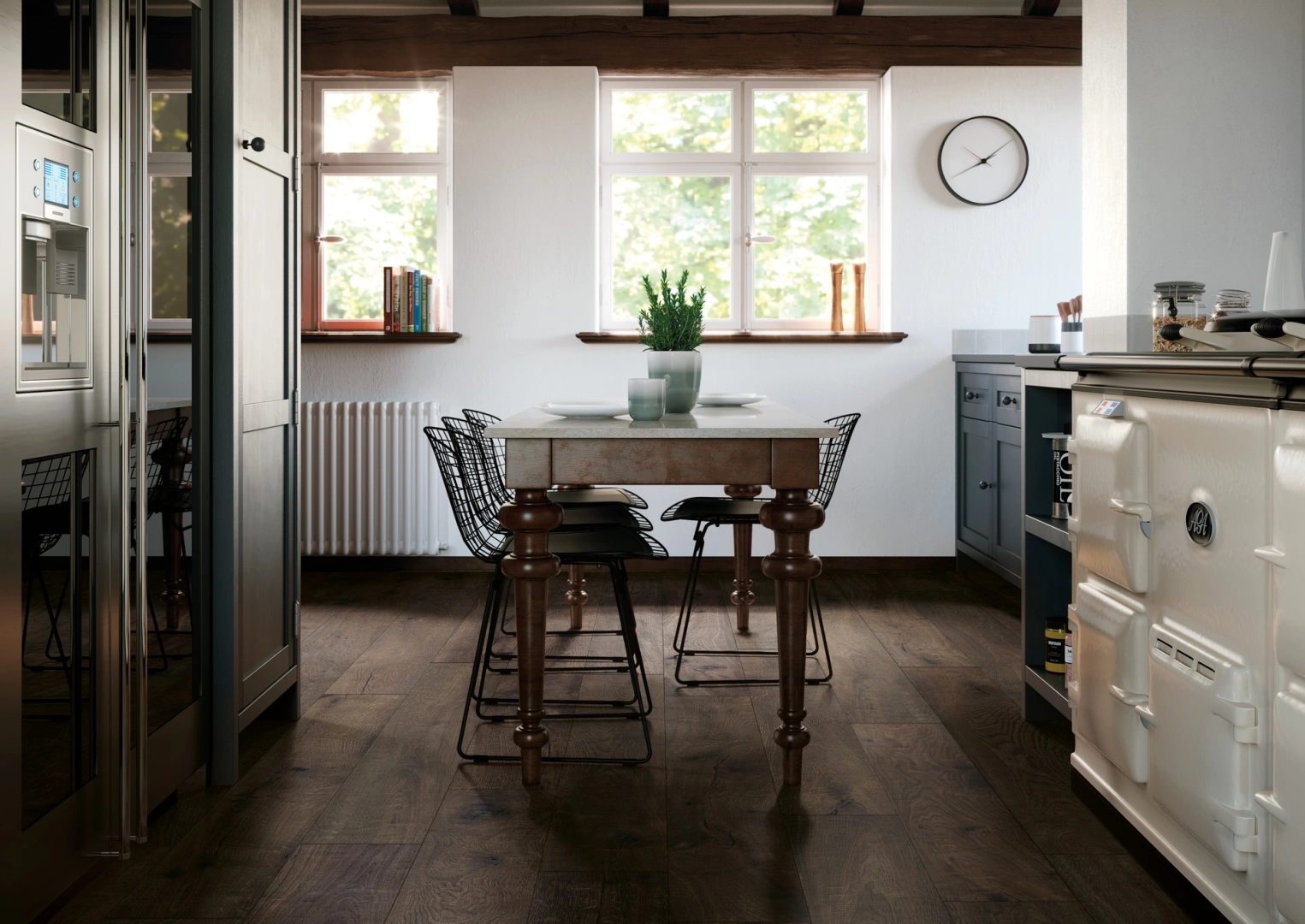 Płytki Marazzi Vero efekt drewno w nowoczesnej aranżacji salonu
