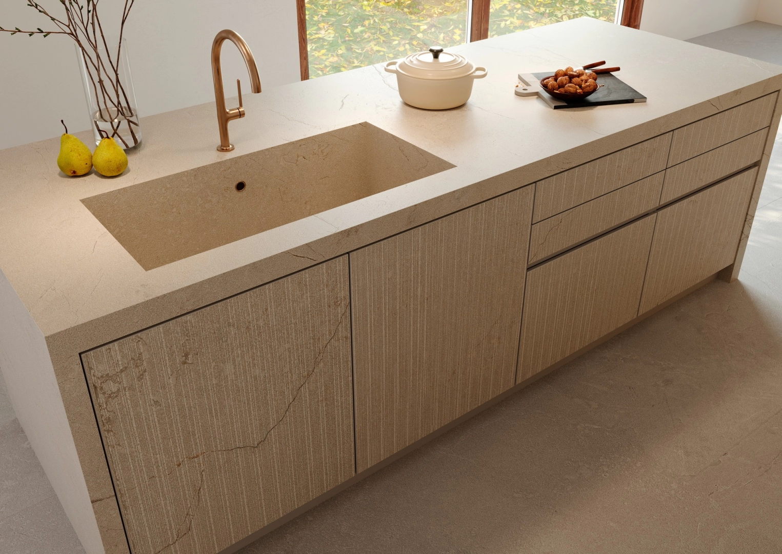 Marazzi Grande Stone Look – gres imitujący kamień naturalny w nowoczesnym domu jednorodzinnym