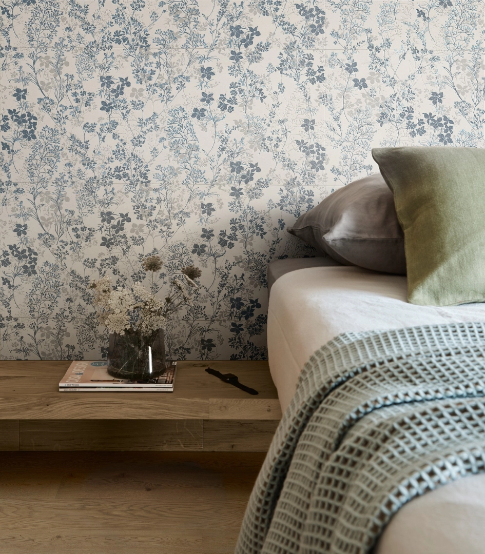 Gres porcelanowy Marazzi Cementum Wall beton w minimalistycznym wnętrzu