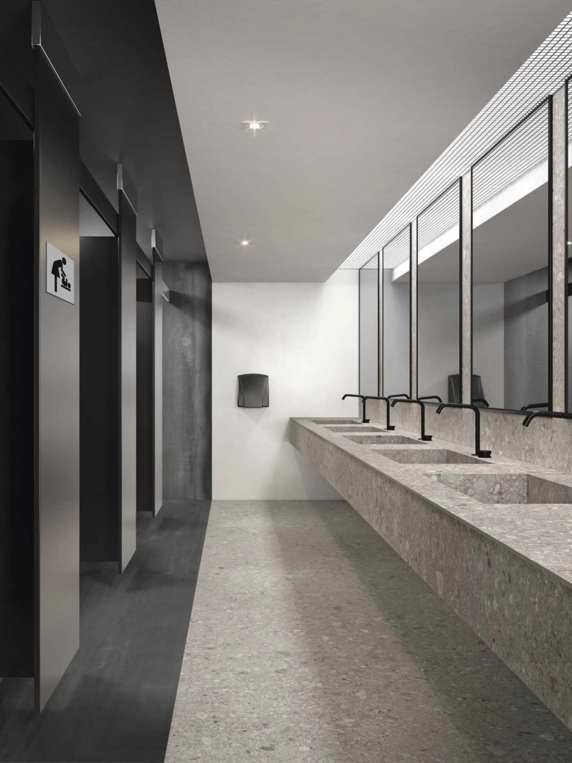 Wielkoformatowy gres Marazzi Grande Stone Look efekt kamień naturalny w salonie z naturalnymi materiałami