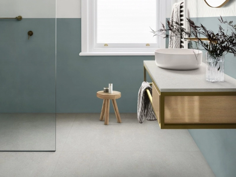 Marazzi Flora gres o efekcie koloru na podłodze w nowoczesnym domu