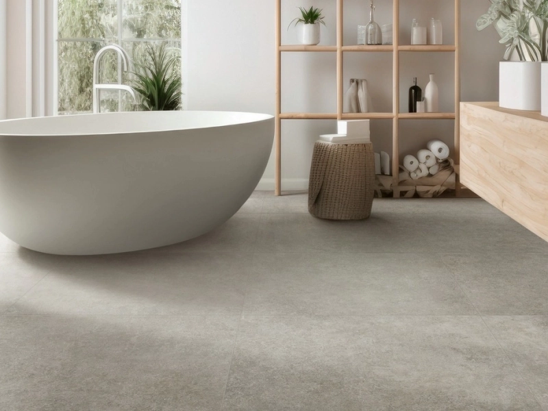 Płytki Marazzi Room efekt kamień naturalny w nowoczesnej aranżacji salonu