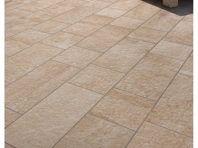 Gres porcelanowy Marazzi Pietra Occitana kamień naturalny w minimalistycznym wnętrzu