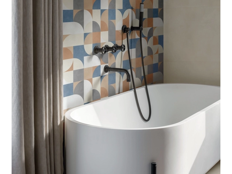 Gres porcelanowy Marazzi Poster kolor w minimalistycznym wnętrzu