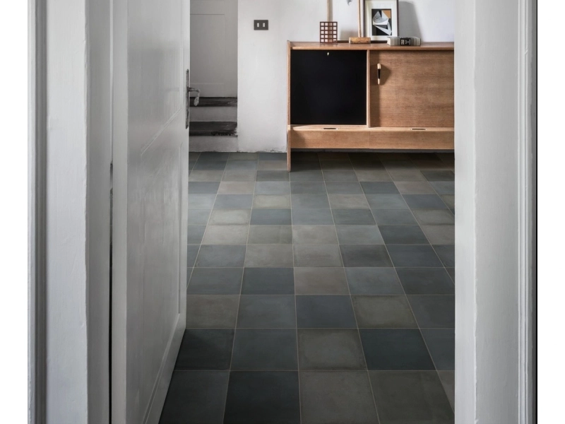 Płytki Marazzi D_segni Blend efekt kolor w nowoczesnej aranżacji salonu