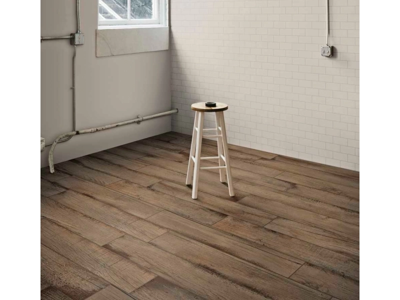 Gres porcelanowy Marazzi Hello cegła w minimalistycznym wnętrzu