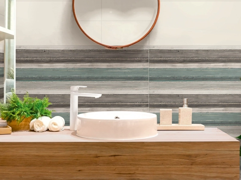 Gres porcelanowy Marazzi Colorplay kolor w minimalistycznym wnętrzu
