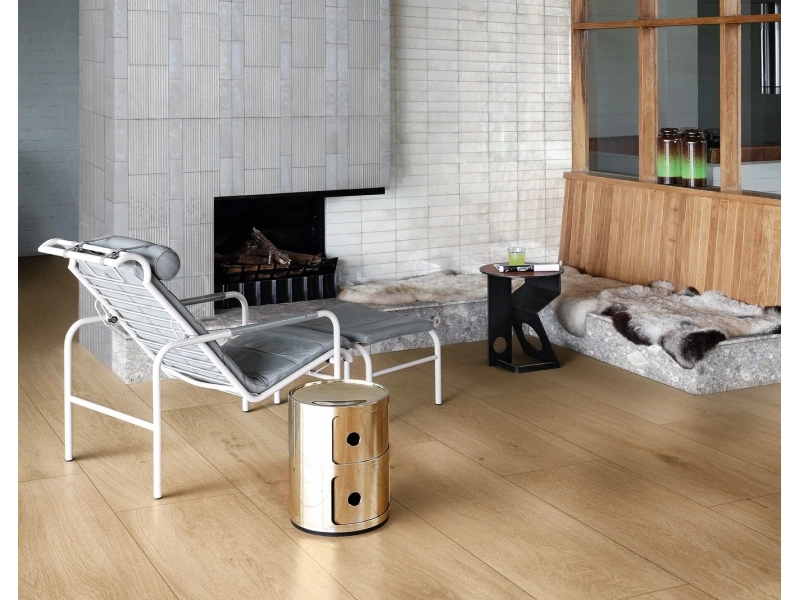 Gres porcelanowy Marazzi Rice kolor w luksusowym salonie