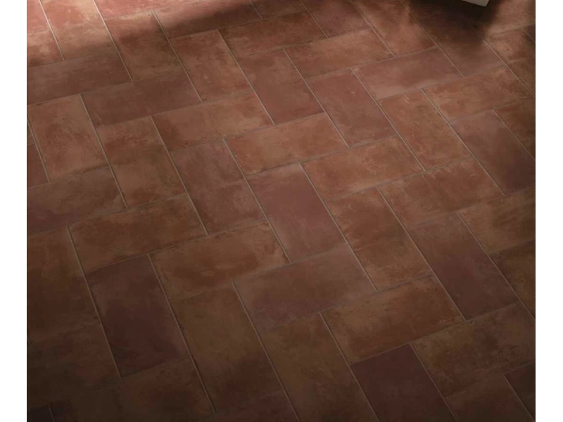 Gres porcelanowy Marazzi Cotti D'italia terakota w luksusowym salonie