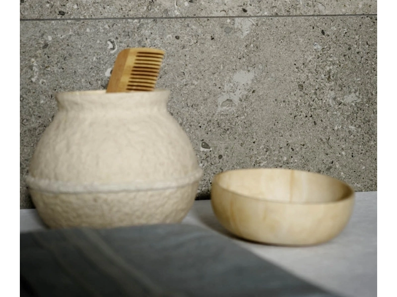 Marazzi Mystone Gris Fleury gres o efekcie kamienia naturalnego na podłodze w nowoczesnym domu